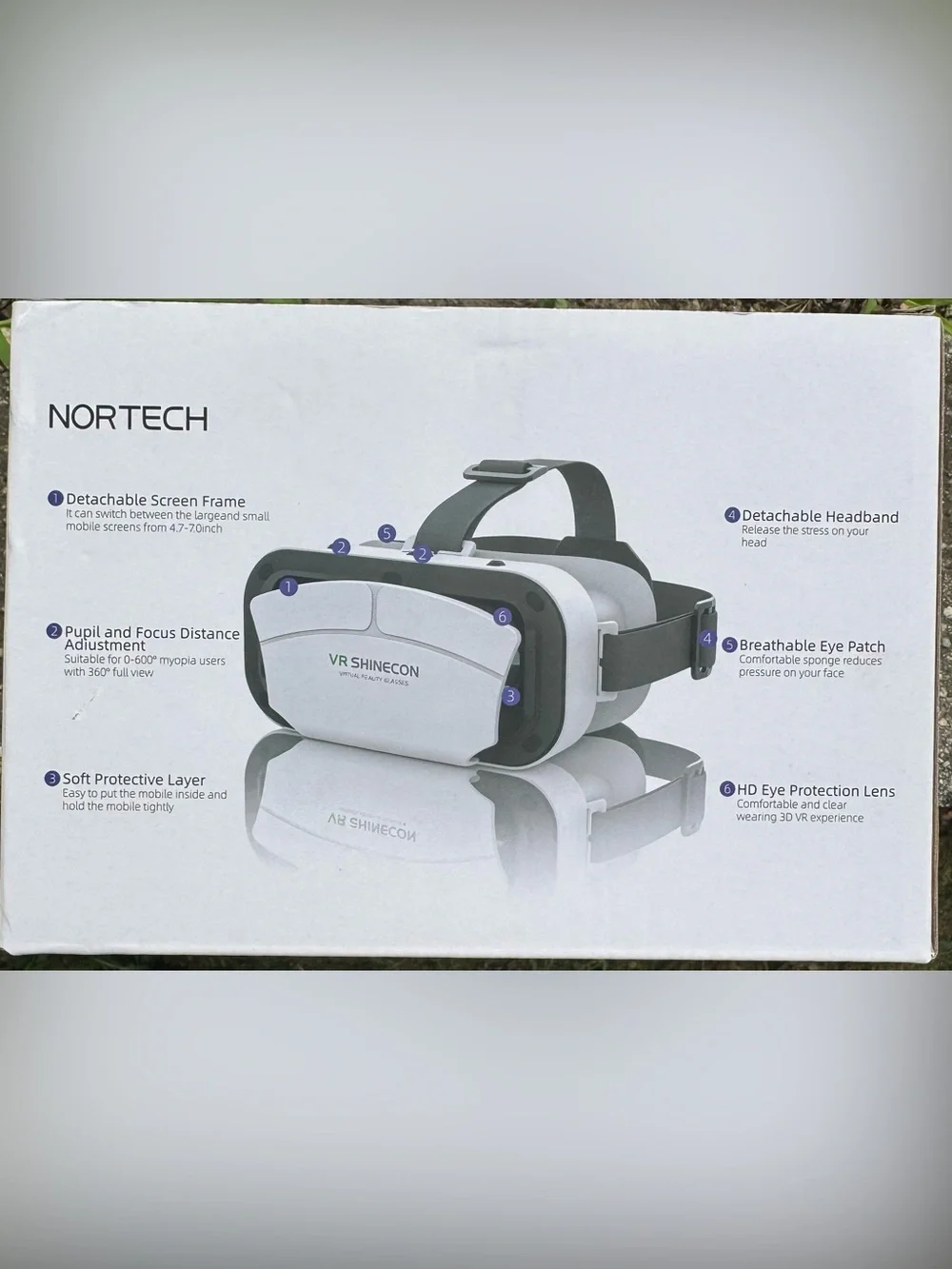 VR SHINECON Nova VR Headset - White Smartphone Virtual Reality Goggles